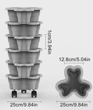 Stapelbare Verticale Bloementoren met Wieltjes - 5 Lagen Aardbeienplanter