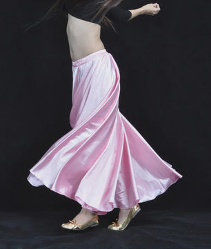 Glanzende Satijnen Lange Dansrok - Swing & Buikdans - 14 Kleuren