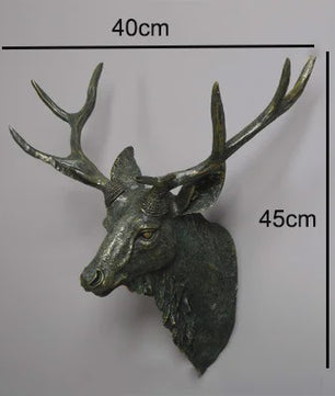 Decoratieve Hertenkop Wanddecoratie - 17 Inch, Handgemaakt Hars Kunst