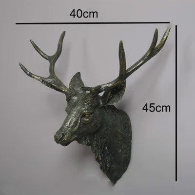 Decoratieve Hertenkop Wanddecoratie - 17 Inch, Handgemaakt Hars Kunst