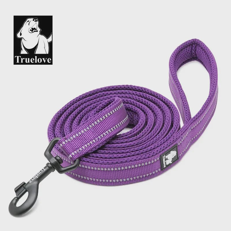 Truelove Zachte Hondenriem 200cm - Reflecterend Nylon Mesh, Gevoerd, voor Puppy tot Grote Hond/Kat