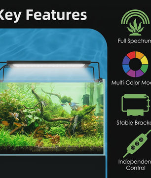 LED Aquarium Verlichting met Timer & Instelbare Helderheid - Full Spectrum, Verstelbaar