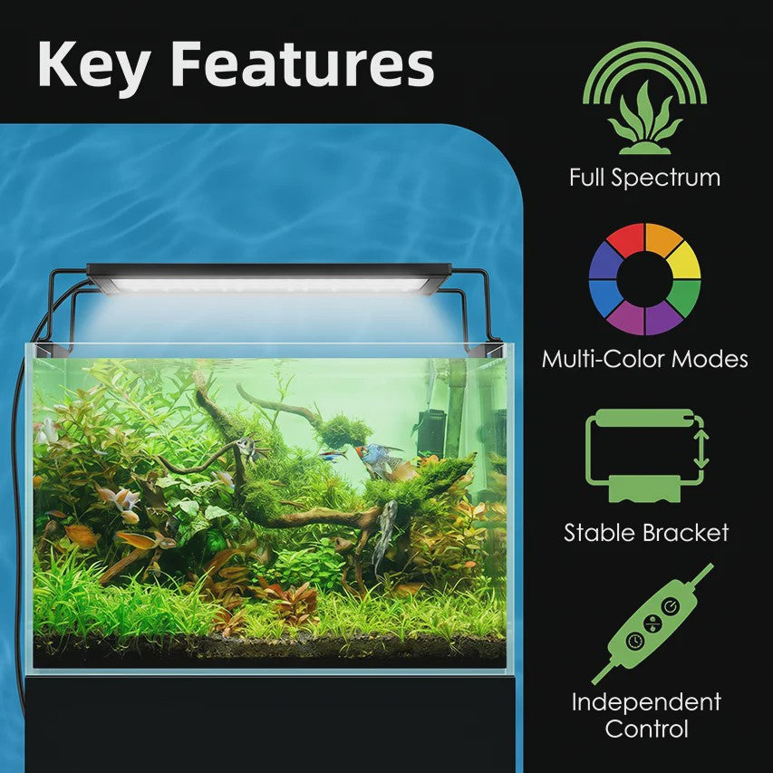 LED Aquarium Verlichting met Timer & Instelbare Helderheid - Full Spectrum, Verstelbaar