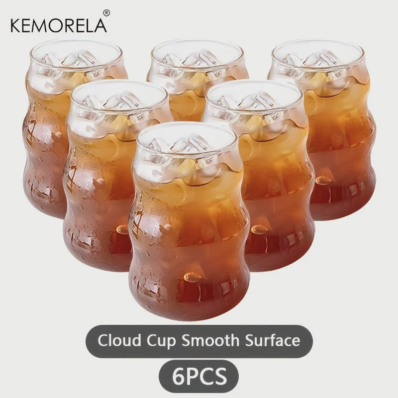 Set Glazen Tumblers met Verticale Ribbels - Hittebestendig Glas voor Koffie, Thee & Water