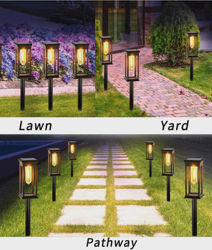 2-Pack Tuinverlichting op Zonne-energie - Waterdichte Buitenlampen met Decoratieve Filament LED