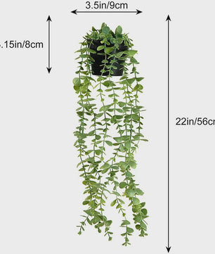 4x Kunst Hangplanten - Faux Eucalyptus & Klimop - UV-Bestendig Plastic voor Buiten & Binnen Decoratie