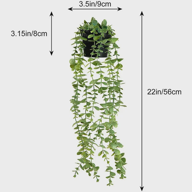4x Kunst Hangplanten - Faux Eucalyptus & Klimop - UV-Bestendig Plastic voor Buiten & Binnen Decoratie