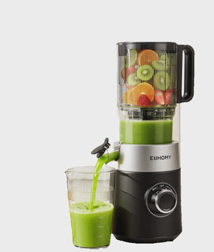 Koude pers slowjuicer met 135mm vulschacht, 220W, 0.7L, 3-voudig filtersysteem - Zwart