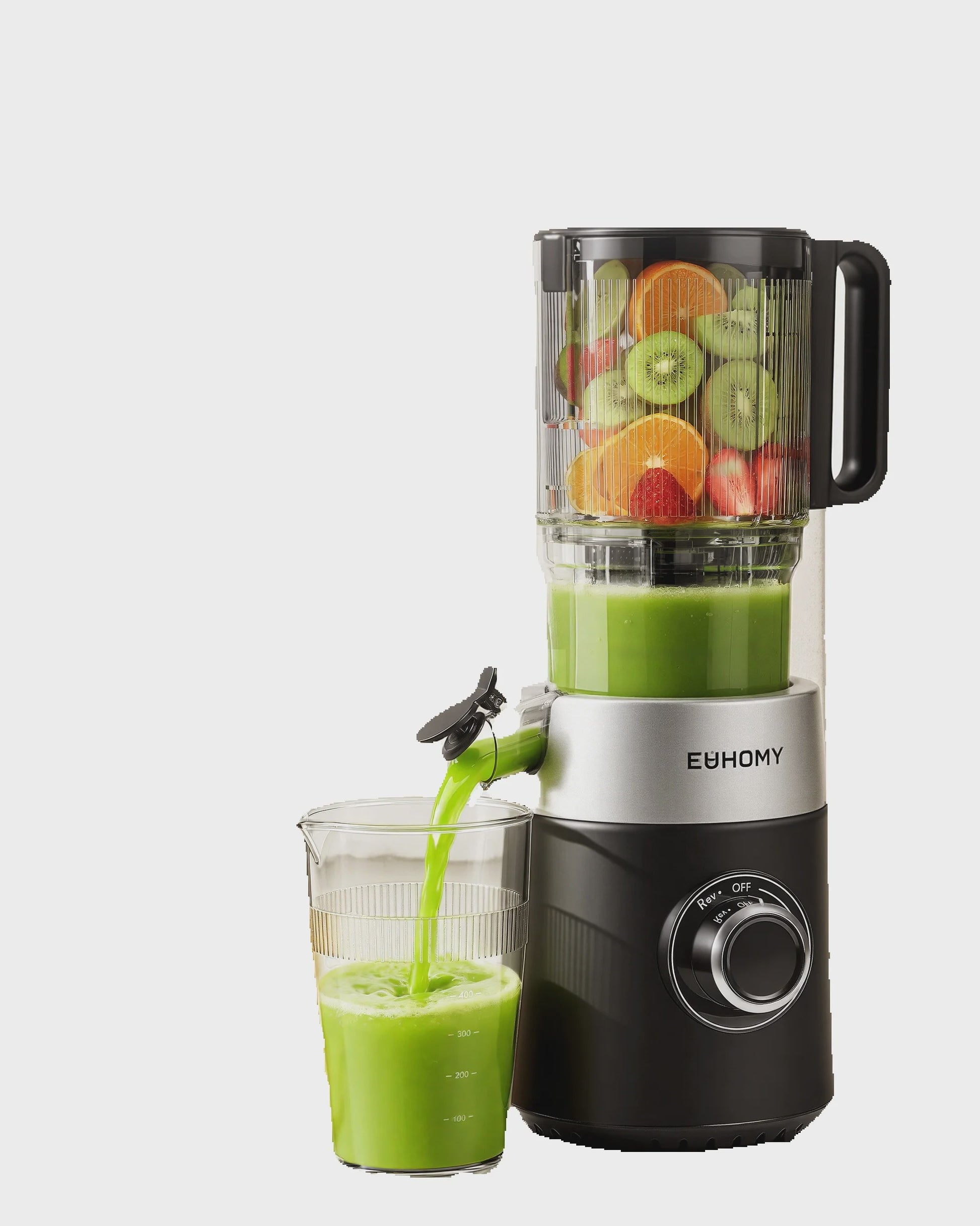 Koude pers slowjuicer met 135mm vulschacht, 220W, 0.7L, 3-voudig filtersysteem - Zwart