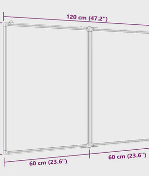 Magnetisch Whiteboard 2 Panelen Inklapbaar 120x100 cm met Aluminium Frame
