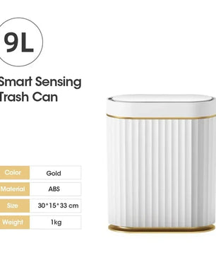 Sedia Smart Prullenbak (9 Liter) - Wit / Goud