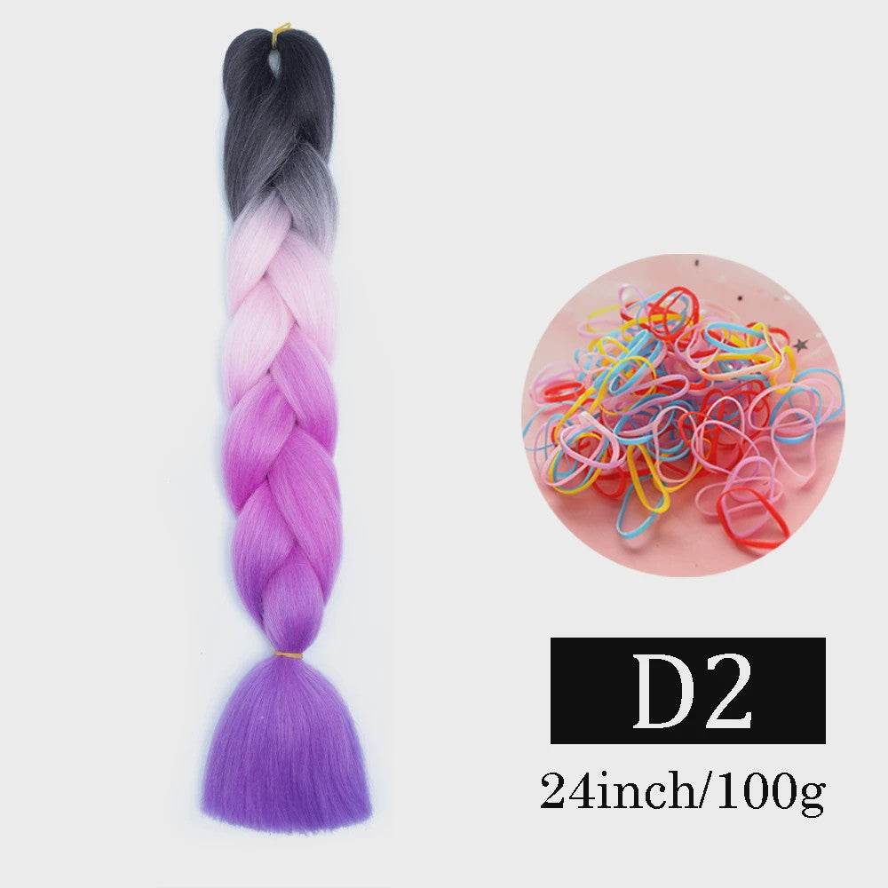 24 Inch Jumbo Braids Haarverlenging - Synthetisch Vlechtkapsel met Ombre Kleuren