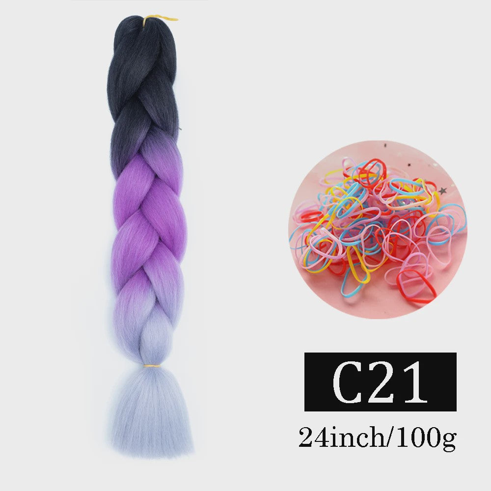 24 Inch Jumbo Braids Haarverlenging - Synthetisch Vlechtkapsel met Ombre Kleuren