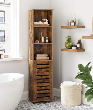 Hoge Badkamerkast – Vintage Hout Design