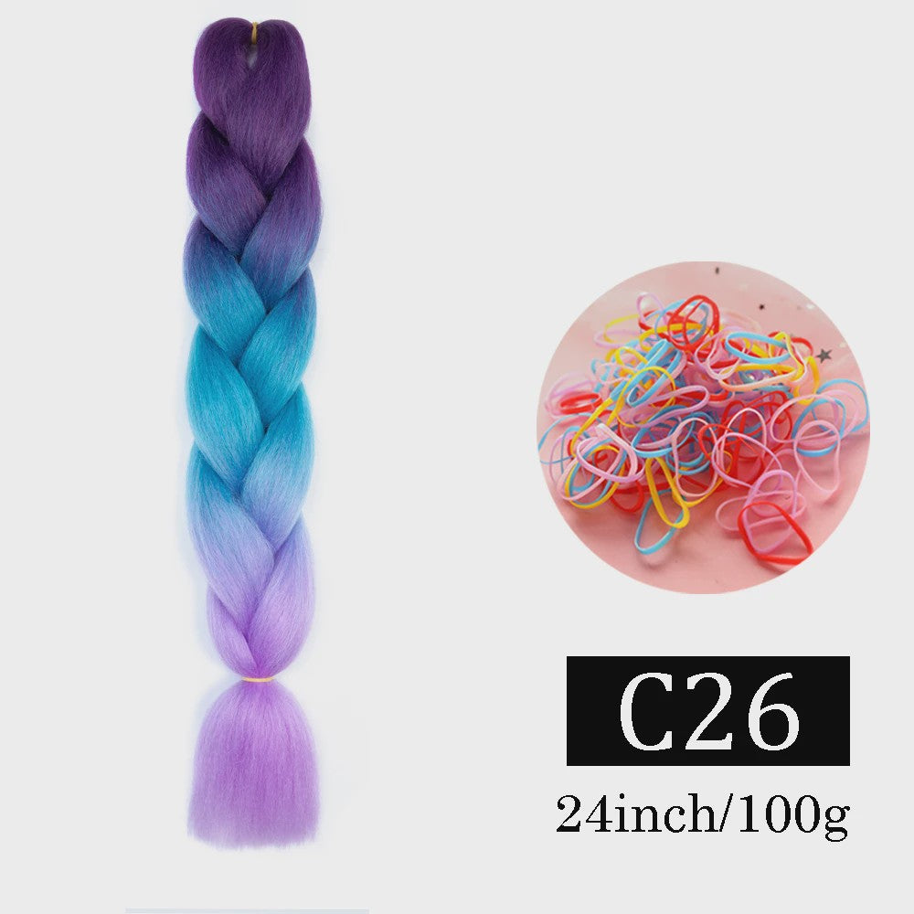 24 Inch Jumbo Braids Haarverlenging - Synthetisch Vlechtkapsel met Ombre Kleuren