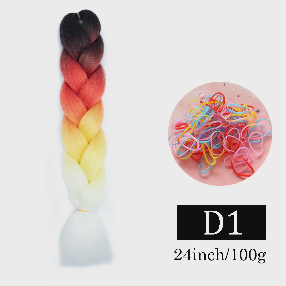 24 Inch Jumbo Braids Haarverlenging - Synthetisch Vlechtkapsel met Ombre Kleuren