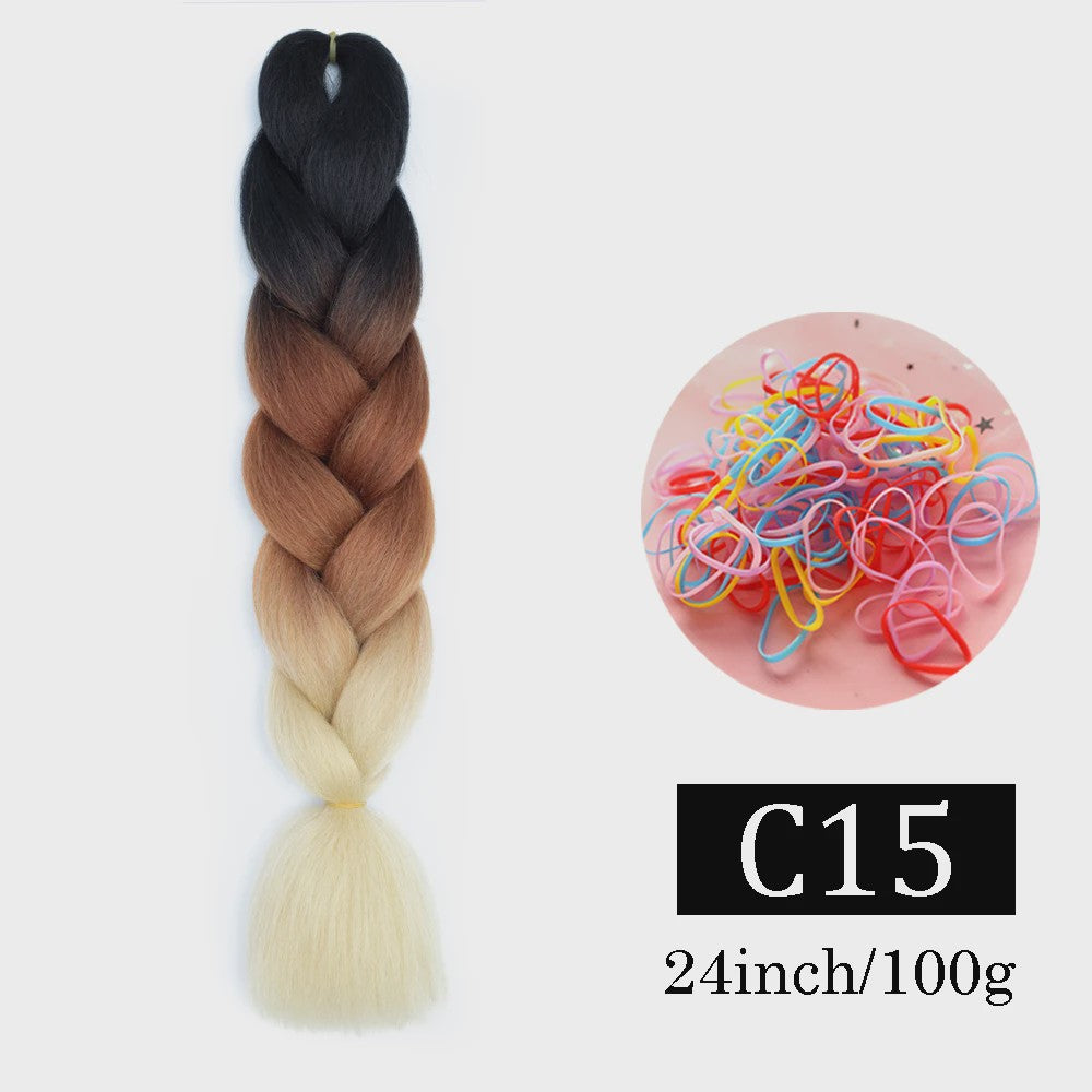 24 Inch Jumbo Braids Haarverlenging - Synthetisch Vlechtkapsel met Ombre Kleuren