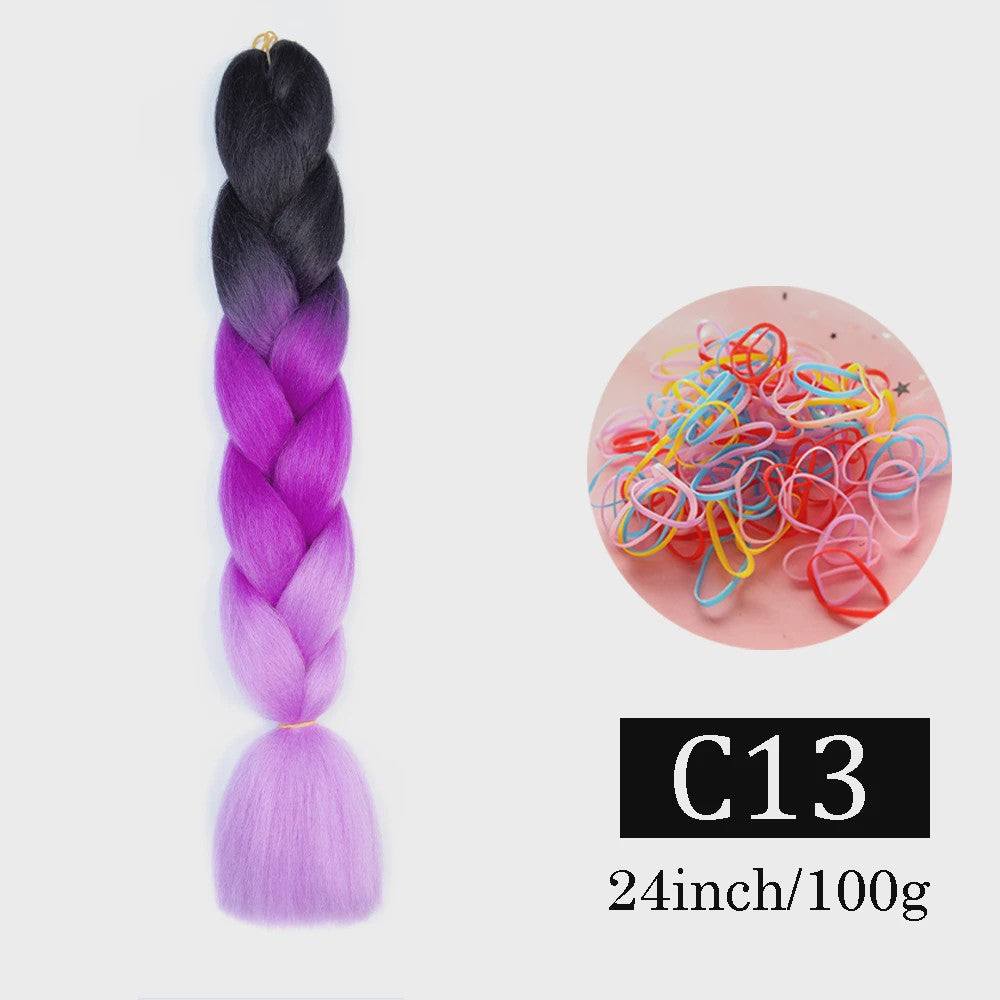 24 Inch Jumbo Braids Haarverlenging - Synthetisch Vlechtkapsel met Ombre Kleuren