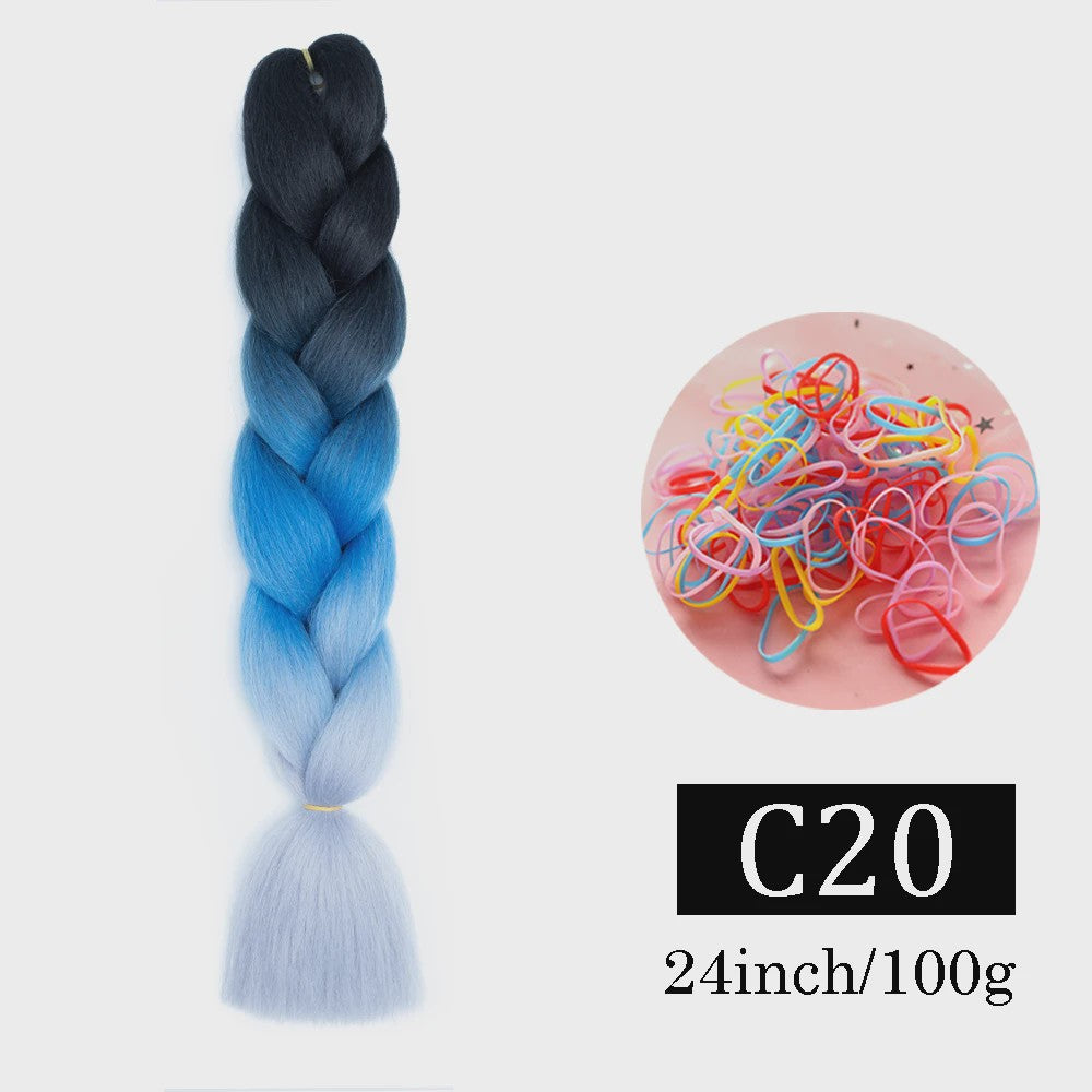24 Inch Jumbo Braids Haarverlenging - Synthetisch Vlechtkapsel met Ombre Kleuren