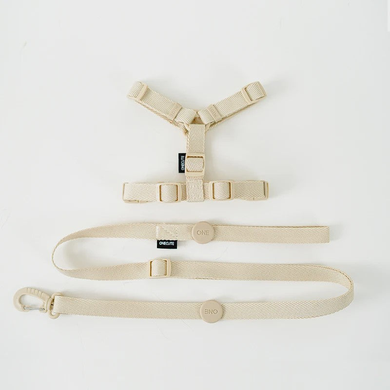 Verstelbaar Hondentuigje met Lijn & Halsband Set - Macaron Kleuren - Reflecterend & Comfortabel