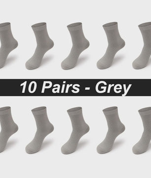10 Paar Bamboe Vezel Heren Sokken - Zwart, Zacht & Ademend - Plus Size 39-48