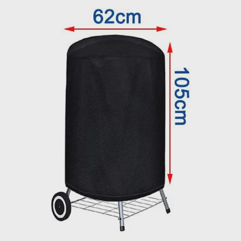 Waterdichte BBQ Hoes Rond Zwart - Heavy Duty 210D Oxford Stof voor Grill, Vuurschaal & Elektrische BBQ