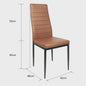 Set van 4 Eetkamerstoelen - Gestoffeerd PU Leer met Metalen Poten