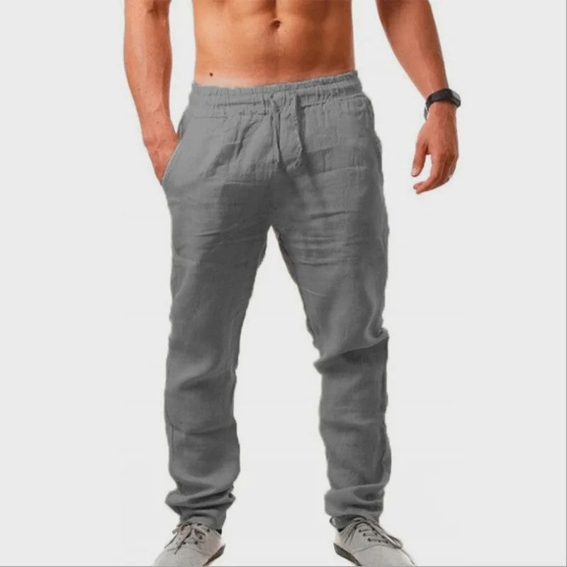 Herfst/Lente Heren Linnen Katoen Casual Broek - Losse Pasvorm & Comfort