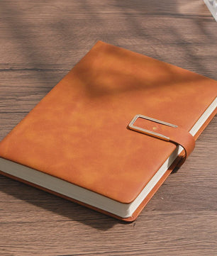 Luxe Vintage A5 Leren Notitieboek met Gepersonaliseerde Kaft - Perfect voor Werk & Studie