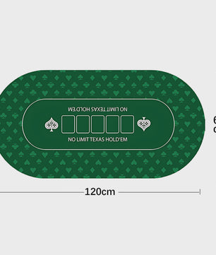Grote Texas Hold'em Poker Tafelmat - Groen, Anti-slip & Geluidsdempend - 120x60cm of 180x90cm