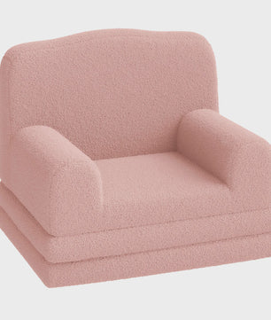 Kinderfauteuil omklapbaar tot slaapbank - Zachte Sherpa stof, Kroon design