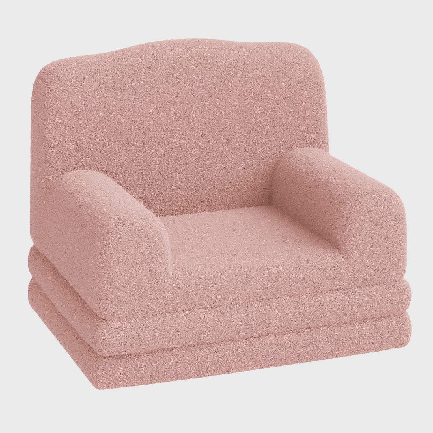 Kinderfauteuil omklapbaar tot slaapbank - Zachte Sherpa stof, Kroon design
