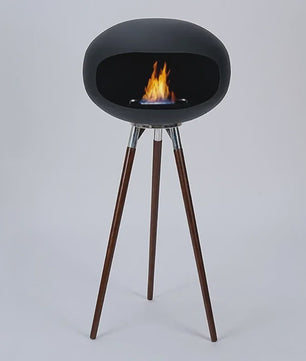 Moderne Design Bio-ethanol Haard op Houten Poten - Stijlvolle Sfeerhaard