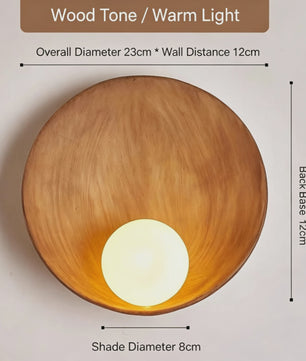 Nordic Wabi-Sabi Wandlamp Rond - Sfeervolle Resin Sconce voor Woonkamer & Slaapkamer
