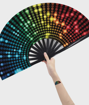 Grote Zilveren Klapwaaier - Perfect voor Festivals, Feesten & Dans