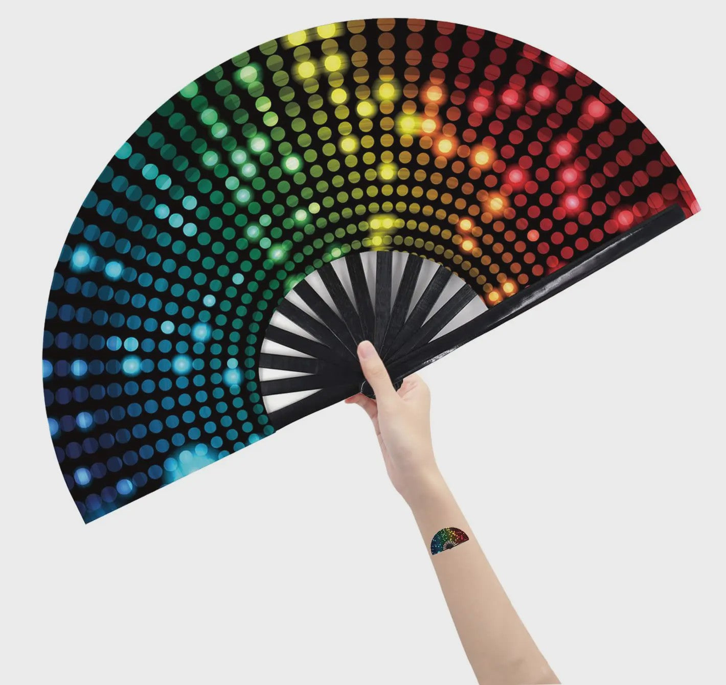 Grote Zilveren Klapwaaier - Perfect voor Festivals, Feesten & Dans
