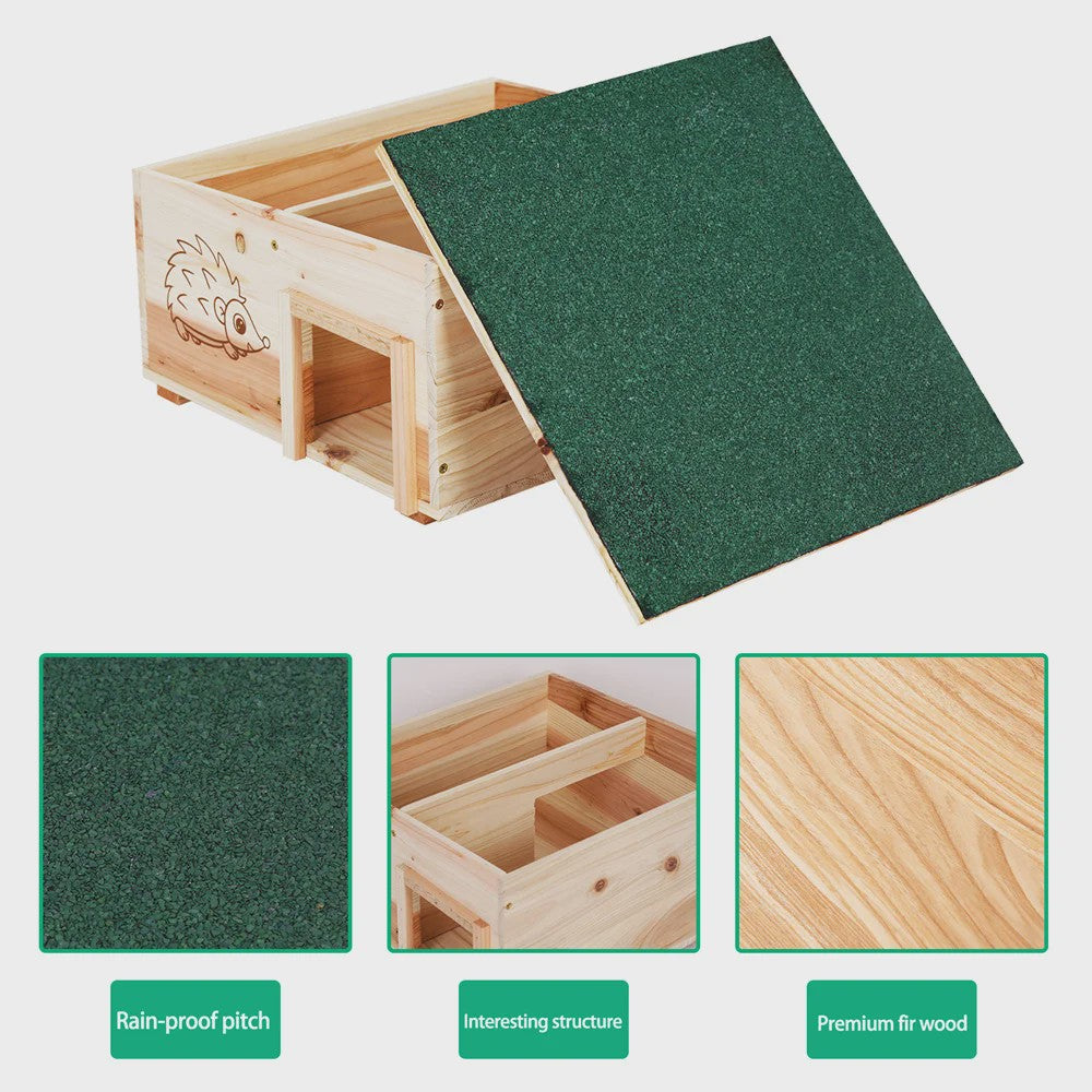 Houten Egelhuisje - Veilige Schuilplaats & Nestkast voor Kleine Dieren