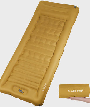 MAPLEAF Opblaasbaar Kampeerluchtbed met Ingebouwd Hoofdkussen - Ultralicht 1kg, Waterdicht, 12cm Dik, Voetpomp