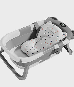 Opvouwbaar Babybadje met Thermometer & Antislip Kussen - Draagbaar voor Pasgeborenen