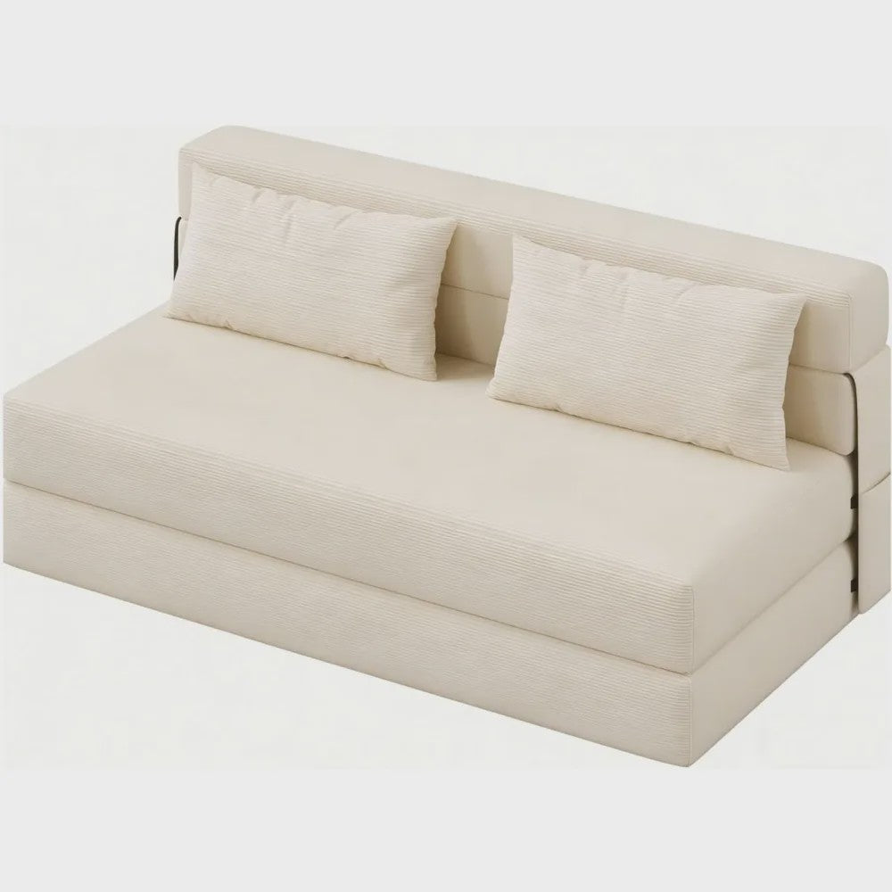 2-in-1 Fluweel Slaapbank - Comfortabele 2-zits Bank met Afneembare Hoes