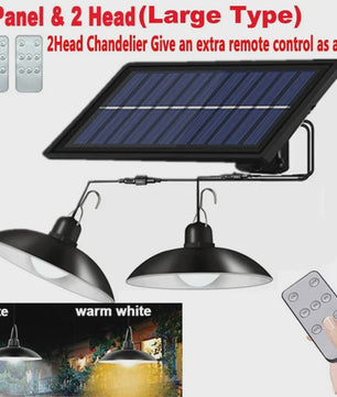 Dubbele Solar Hanglamp met Afstandsbediening - Waterdicht LED Buitenlicht voor Schuur, Tuinhuis of Overkapping