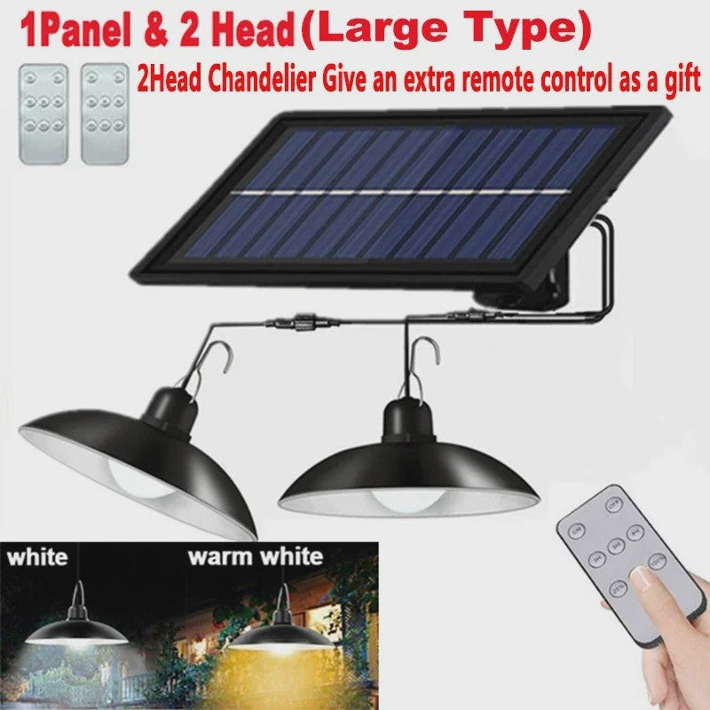 Dubbele Solar Hanglamp met Afstandsbediening - Waterdicht LED Buitenlicht voor Schuur, Tuinhuis of Overkapping