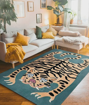 Bohemian Tibetaanse Tijger Vloerkleed - Antislip Decoratief Kleed voor Woonkamer & Slaapkamer