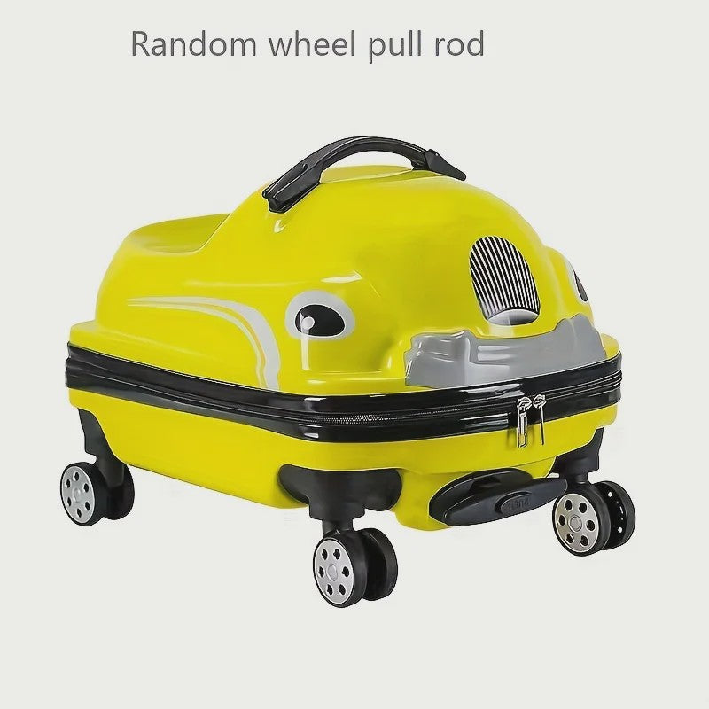 Vrolijke 20-Inch Kinderkoffer in Cartoon Auto Design - Stevig ABS PC met Spinnerwielen