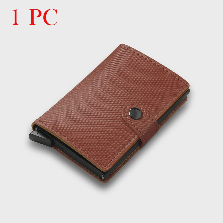 Minimalistische RFID-blokkerende Cardholder met Automatische Pop-Up | PU Leer
