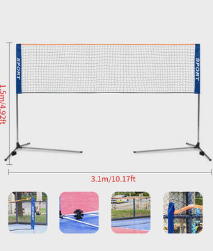 Draagbaar Badminton Net Frame - Opvouwbaar & Standaard Formaat voor Buiten & Binnen