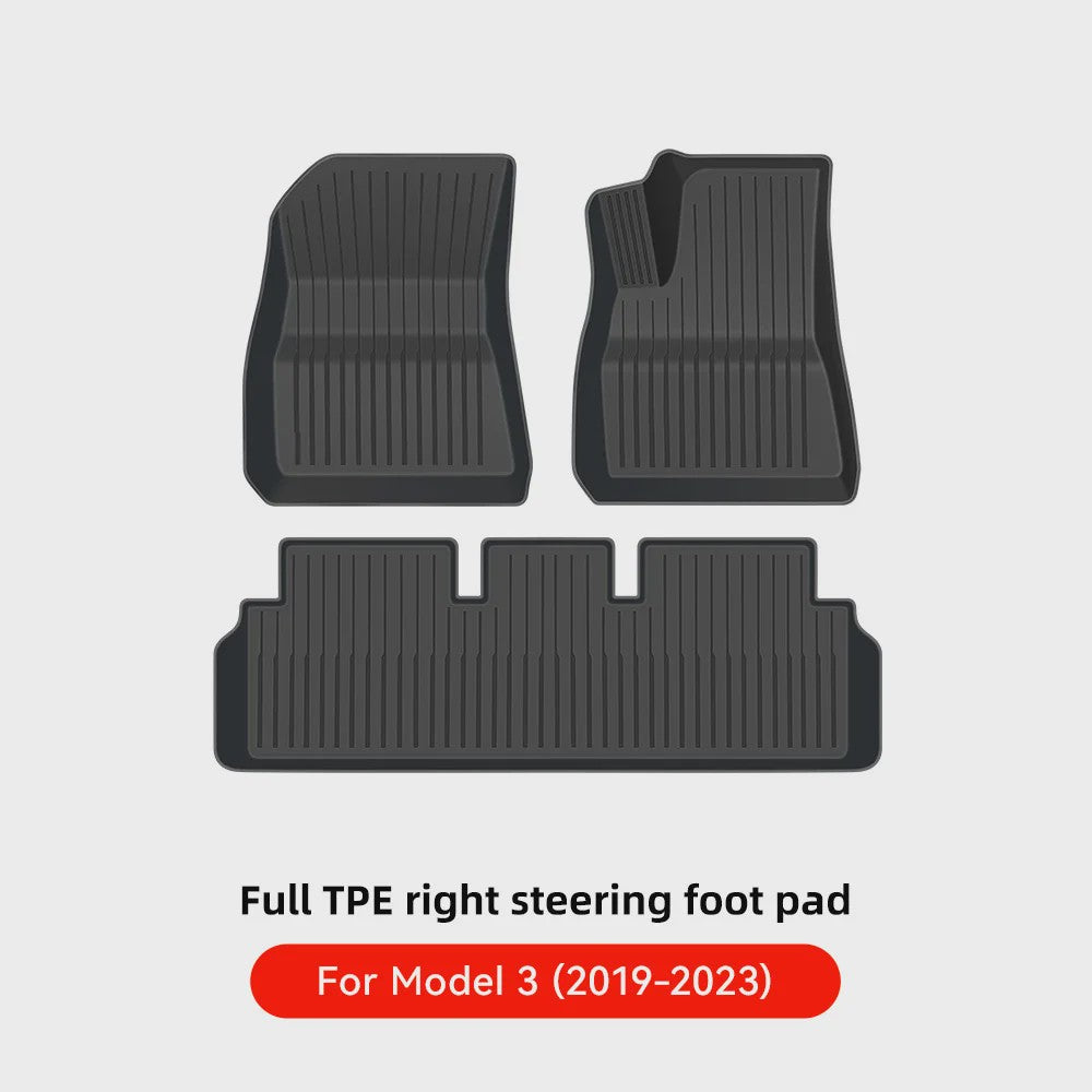 YZ Vloermatten Set voor Tesla Model Y & Model 3 (2021-2026) - TPE Waterdicht & Antislip