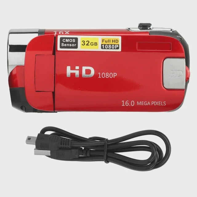 HD Digitale Camera 1080P Camcorder met 16MP, 16x Zoom, Draaibaar Scherm & Vullicht