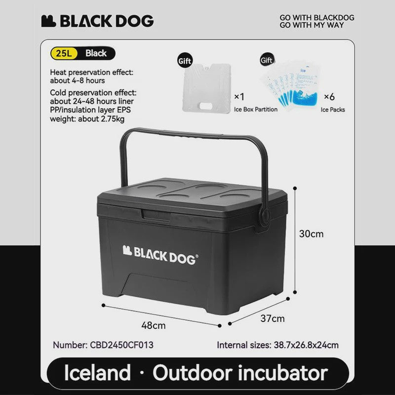 Naturehike BLACKDOG Outdoor Koelbox 13L & 25L - Grote Capaciteit voor Camping & Picknick