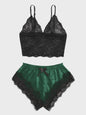 Dames Pyjamaset Satijn met Kant - Sexy Cami Top en Shorts Nachtkleding Zomer